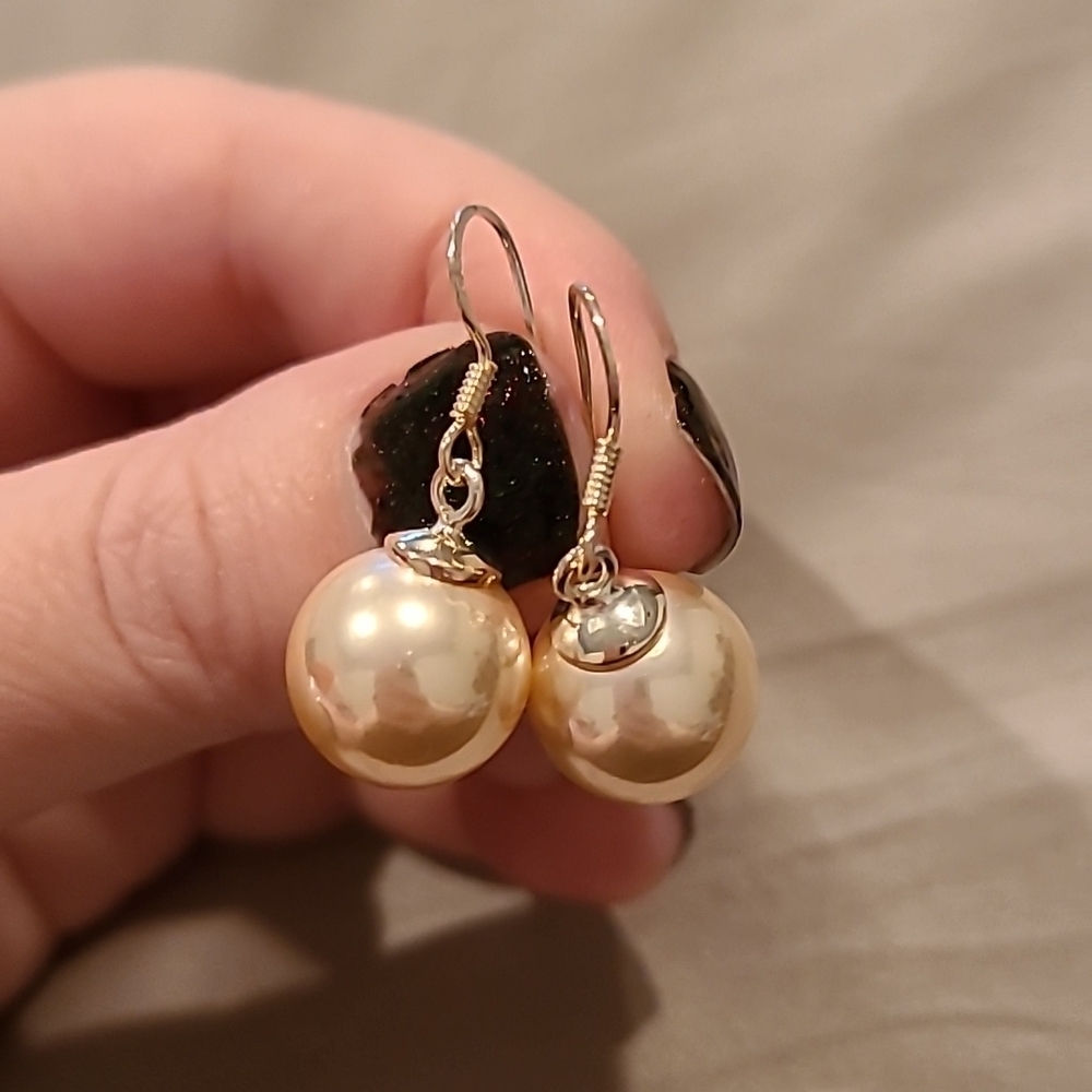 Pearl drop sterling silver drop earrings